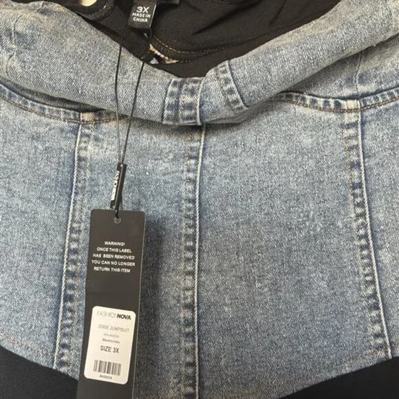 Dixie Jumpsuit - Black/Denim Combo - Picture 3 of 4